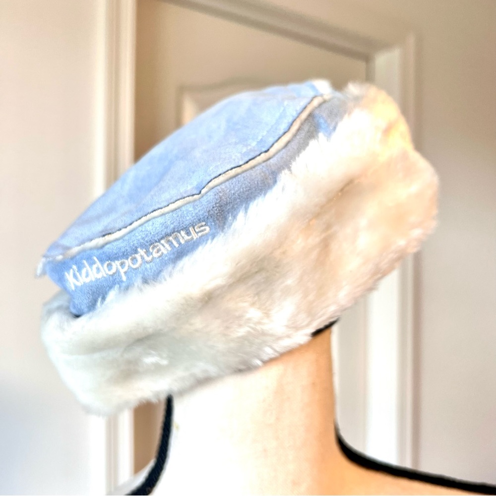 Vintage Kiddopotomus Faux Suede Sherpa Lined Roll Brim Hat—SZ. OS